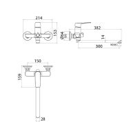 Смеситель для ванны Iddis Sign SIGSBL2i10WA универсальный Хром — фото 2, Смеситель для ванны
