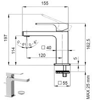 Товар: Смеситель для раковины Remer Absolute AU10 Хром - фото 2 Смеситель для раковины Remer Absolute AU10 Хром — фото 2, Смесители для раковины