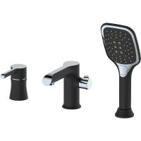 Смеситель на борт ванны Haiba HB80805-7 Черный матовый Хром — фото 1, Смесители на борт ванны