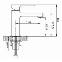 Смеситель для раковины Rose R10T Оружейная сталь арт-R1001T-1 — фото 2, Смесители для раковины