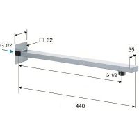 Товар: Кронштейн для верхнего душа Remer 348Q40 Хром - фото 2 Кронштейн для верхнего душа Remer 348Q40 Хром — фото 2, Комплектующие для душевого оборудования