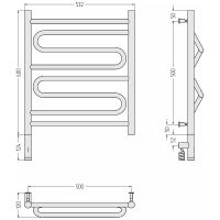 Электрический полотенцесушитель Сунержа Элегия 3.0 600x500 L 31-5818-6050 Черный матовый — фото 3, Электрические полотенцесушители