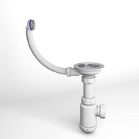 Сифон GRAND 3 1/2 с круглым переливом и винтом металл. — фото 1, Комплектующие