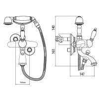 Смеситель для ванны Gattoni Orta Хром арт-2700/27C0 OLD — фото 2, Смеситель для ванны