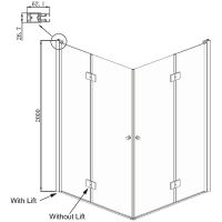 Товар: Душевой уголок Ambassador Diamond 100х100 12011110 профиль Хром стекло прозрачное - фото 7 Душевой уголок Ambassador Diamond 100х100 12011110 профиль Хром стекло прозрачное — фото 7, Душевые уголки