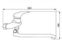 Смеситель для ванны Сантаком StOmega 3307Н универсальный Хром — фото 2, Смеситель для ванны