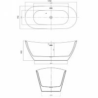 Акриловая ванна Azario Goldfield 170х75 GOL17075 без гидромассажа — фото 3, Ванны