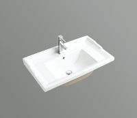 Раковина CeramaLux 80 NYJ840-80 Белая — фото 3, Раковины встраиваемые сверху