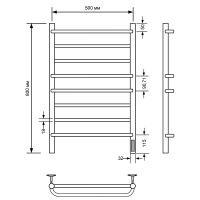 Электрический полотенцесушитель Comfysan Puro EC-8 80x50 012984 Белый матовый — фото 2, Электрические полотенцесушители