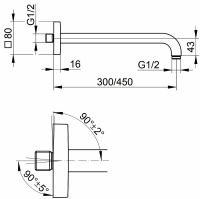 Товар: Кронштейн для верхнего душа Keuco Universal 53088 010402 Хром - фото 2 Кронштейн для верхнего душа Keuco Universal 53088 010402 Хром — фото 2, Комплектующие для душевого оборудования