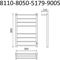 Товар: Электрический полотенцесушитель Маргроид 8110 профильный 810x500 8110-8050-5179-9005 с полкой Черный - фото 5 Электрический полотенцесушитель Маргроид 8110 профильный 810x500 8110-8050-5179-9005 с полкой Черный — фото 5, Электрические полотенцесушители