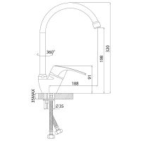 Смеситель для кухни Rossinka D40-23 Хром — фото 2, Смесители для кухни