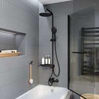 Душевая система Iddis Ray RAYMS3Fi76 Черная матовая — фото 6, Душевые системы