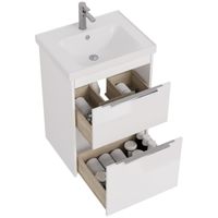 Товар: Тумба PRIME, 60 см, подвесная/напольная, 2 ящика, белый глянец - фото 16 Тумба PRIME, 60 см, подвесная/напольная, 2 ящика, белый глянец — фото 16, Тумбы под раковину