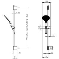 Душевой гарнитур Bossini Apice DA5059-N.073 Черный матовый — фото 2, Душевые гарнитуры