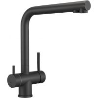 Смеситель для кухни Milacio Ultra MCU.558.TB / черный матовый / поворотный излив / нержавеющая сталь — фото 1, Смесители для кухни