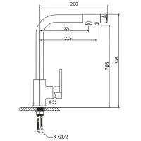 Смеситель для кухни D-Lin D159308 Хром — фото 2, Смесители для кухни