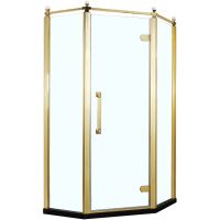 Душевой уголок Azario Ontario 100х100 R AZ-NBB3231 1000 GOLD профиль Золото стекло прозрачное — фото 1, Душевые уголки