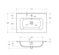 Товар: Керамическая раковина CEZARES CZR-8095-70 - фото 6 Керамическая раковина CEZARES CZR-8095-70 — фото 6, Раковины