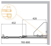 Шторка на ванну с полками CEZARES STREAM-VFS-11-80/150-C-Cr — фото 3, Шторки для ванной раздвижные