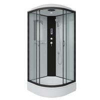 Душевая кабина Niagara Classic NG-6701-14P (90х90х215) средний поддон(26см),черный,стекло прозрачное — фото 1, Душевые кабины