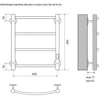 Электрический полотенцесушитель Melodia della vita Classica Electro 40х50 П4 MTRCAE4050 Полированная — фото 2, Электрические полотенцесушители