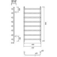 Водяной полотенцесушитель Domoterm Стефано П8 400x800 Золото арт-СтефаноП8400x800золото — фото 2, Водяные полотенцесушители