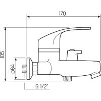 Смеситель для ванны Ростовская Мануфактура Сантехники SL85-009E Хром — фото 3, Для душа и ванны