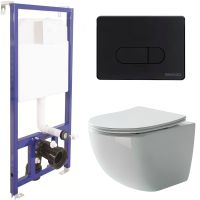 Комплект унитаза Ceramicanova Forma CN3009 с инсталляцией Berges Novum D5 040235 с сиденьем Микролиф — фото 1, Комплекты унитаз + инсталляция