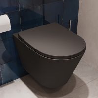 Унитаз Aqueduto Cone CON0140 подвесной Черный матовый с сиденьем Микролифт — фото 4, Подвесные унитазы