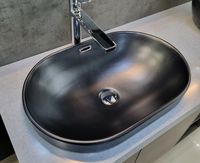 Раковина CeramaLux 60 5006CMB Черная матовая — фото 3, Раковины накладные