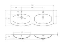 Раковина из искусственного мрамора CEZARES Bianco арт-50156 — фото 3, Раковины встраиваемые сверху