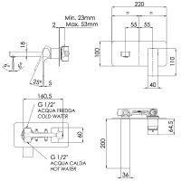 Смеситель для раковины Remer Absolute AU15DO Золото глянцевое — фото 2, Смесители для раковины