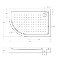 Акриловый поддон CEZARES TRAY-A-RH-120/80-550-15-W-R — фото 3, Акриловые душевые поддоны