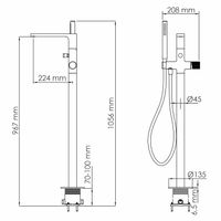Fulda 5221 Смеситель напольный для ванны — фото 5, Смеситель для ванны
