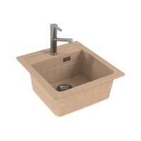 Мойка для кухни ALVEUS GRANITAL ATROX 20 BEIGE - G55 470 X 500 1X в комплекте с сифоном 1132823, — фото 2, Кухонные мойки