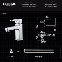 Смеситель для раковины Ledeme H30 1030L Хром — фото 3, Смесители для раковины
