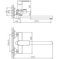 Товар: Смеситель для ванны Haiba HB22505-8 универсальный Белый Хром - фото 2 Смеситель для ванны Haiba HB22505-8 универсальный Белый Хром — фото 2, Для душа и ванны