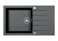 Мойка для кухни ALVEUS GRANITAL CADIT 40 CARBON - G91 860 X 500 1X в комплекте с сифоном 1132823, — фото 1, Кухонные мойки