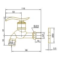 Кран для одного типа воды Bronze de Luxe 21974/2 Бронза с насадкой для шланга — фото 2, Краны
