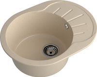 GRANFEST Мойка RONDO 580L 1-чаша+крыло 579*445мм кашемир арт.GF- — фото 1, Кухонные мойки