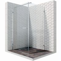 Душевой уголок Ambassador Abner 100х100 10011102L профиль Хром стекло прозрачное — фото 1, Квадратные душевые уголки