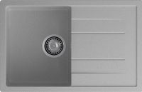 GRANFEST Мойка QUADRO 780L 1-чаша+крыло 770*495мм серый арт.GF- арт-Q-780L серый — фото 2, Кухонные мойки