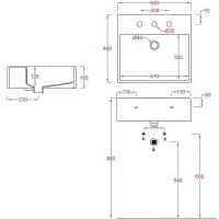 Раковина Artceram Quadro 50 QUL002 01 00 Белая глянцевая — фото 2, Раковины