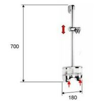 Товар: Душевая штанга Remer 312P Хром - фото 2 Душевая штанга Remer 312P Хром — фото 2, Штанги для душа