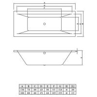 Акриловая ванна C-Bath Poseidon 180x80 CBQ008002 без гидромассажа — фото 2, Акриловые ванны