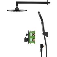 Душевая система Swedbe Platta 5564B с термостатом Черная матовая — фото 3, Душевые системы