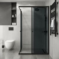 Товар: Душевое ограждение Niagara Eco NG-1018-14QT (100х80х190) прямоугольник,раздвижное,черный,стекло тони - фото 4 Душевое ограждение Niagara Eco NG-1018-14QT (100х80х190) прямоугольник,раздвижное,черный,стекло тони — фото 4, Душевые уголки