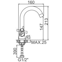 Товар: Смеситель для раковины Ledeme H11 1111-2L Хром - фото 2 Смеситель для раковины Ledeme H11 1111-2L Хром — фото 2, Смесители для раковины