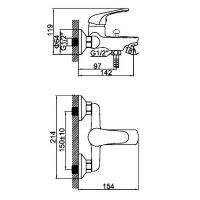 Товар: Смеситель для ванны D-Lin D130629 Хром - фото 2 Смеситель для ванны D-Lin D130629 Хром — фото 2, Для душа и ванны
